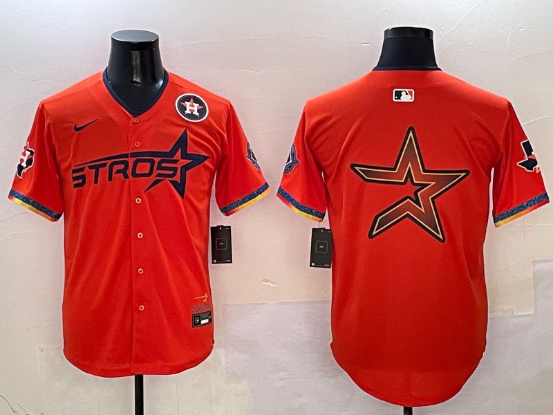 Men Houston Astros Blank Orange Fourth generation Joint Name Nike 2025 MLB Jersey style 8